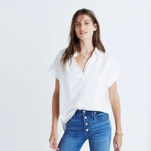 Madewell Central Oversized White Button-Down Shirt